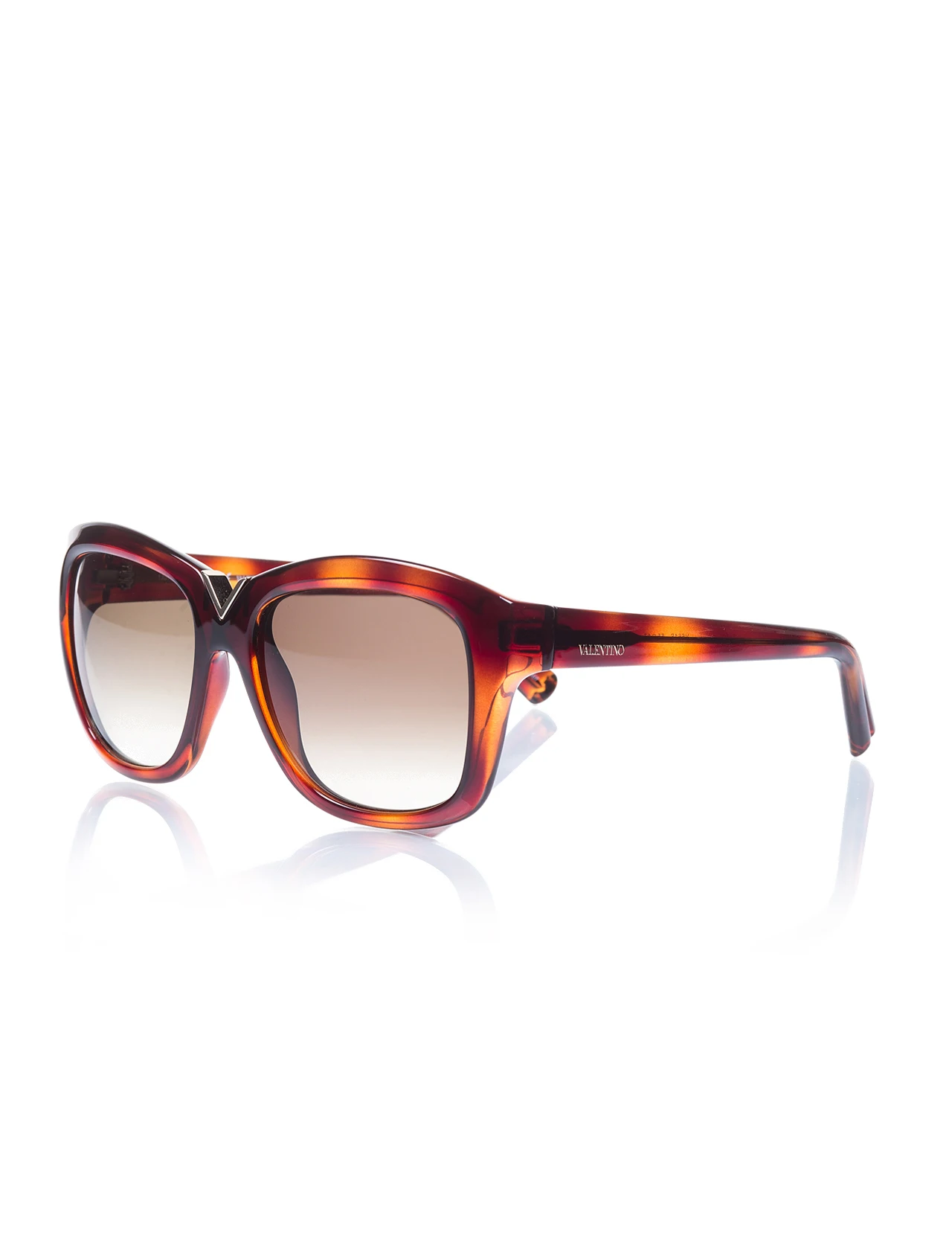 

Women's sunglasses val 664 209 bone Brown organic rectangle rectangular 55-17-135 valentino