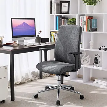 

Fabric swivel office Chair with backrest recliner lockable and pressure-sensitive castors Gray OBG42G