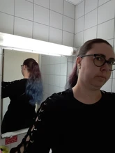 Coleta de colores degradados sintética para mujer, extensiones de cabello con Clip, estilo rizado ondulado, cola de poni, peinado azul y rosa