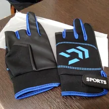 Guantes de pesca antideslizantes para hombre y mujer, protección para pesca al aire libre, SBR, 3 dedos, medio dedo, 1 par