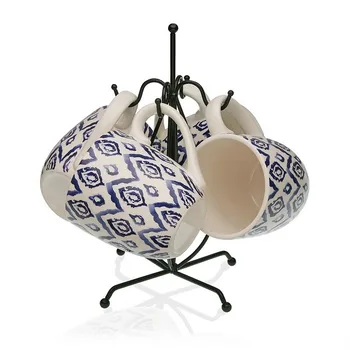 

Set of Mugs Mosaic Metal Ceramic (4 Pieces)