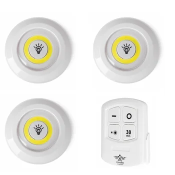 

Juego de 3 focos LED con mando inalámbrico downlight LEDs para techo, cocina, baño, armario iluminación regulable y temporizador