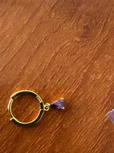 BOAKO-pendientes de plata de ley 925 con zirconia cúbica, pendientes Piercing con zirconia cúbica, color morado, para mujeres