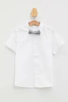 

DeFacto Boy Casual White Shirts Boys Formal Bowknot Decors Top Shirts Boys Short Sleeve Shirt-K8340A619HS