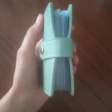 Tarjetero delgado de cuero PU para mujer, 26 tarjetas, tarjetero, monedero