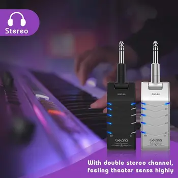 

Getaria 2.4GHZ Wireless Guitar Systems Rechargeable Battery Wireless Electric Transmitter Receiver 5 Channels Transmission Range