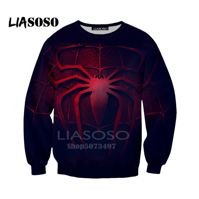 5 LIASOSO, последняя мода, толстовка Спайдермен, мужские/женские повседневные толстовки, 3D цветная печать, забавная толстовка с капюшоном, толстовки с круглым вырезом, топы - Цвет: 5