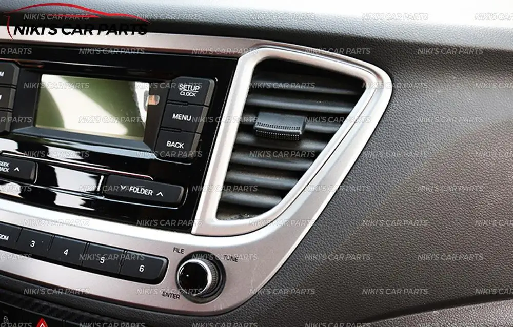 Накладка с центральным вентиляционным отверстием для hyundai Accent/Solaris- ABC пластик 1 комплект/2 шт. формовочные украшения для стайлинга автомобилей