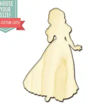 Принцесса деревянный вырез-на заказ Выберите свой размер-лазерная резка Деревянные Художественные товары для рукоделия Настенный декор свадебный детский DCS0094