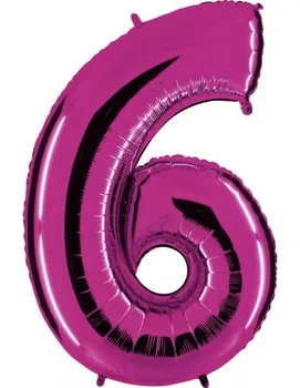 

Balloon Number 6 100cm Purple-Foil Polyamide-G056P