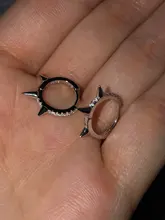 ROXI 100% de Plata de Ley 925 Punk remache pequeño pendientes de aro abierto Cubic Zirconia pendientes para las mujeres joyería de moda regalos