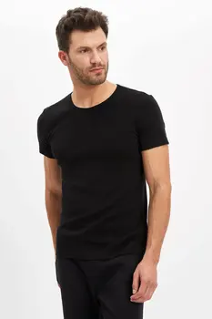 

DeFacto Man Knitted Tops Men's Solid Color Tshirt Tops Men's Black White Top Tees Men's Spring Casual Underwear-O0088AZ20SP