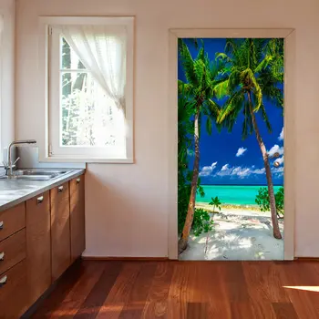 

Mural for port-Photo wallpaper - Island, beach I - 80x210 cm