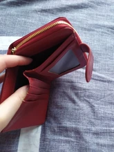 Cartera corta de PU para mujer, monedero pequeño rojo con cremallera y botón, monedero con bolsillo para monedas, gran oferta