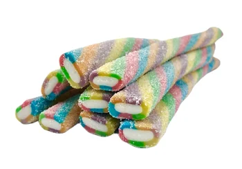 

Marmalade sticks giant tornado 6 colors sugar. Fini 100 gr.