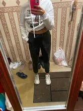 Pants Trousers Women Drawstring Female High-Waist WOTWOY Spliced Loose Autumn Straight