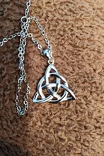 Joyería Vintage Triquetra Trinity collar de colgante de nudo collares y colgantes de Plata de Ley 925 para mujer (JewelOra NE101914)