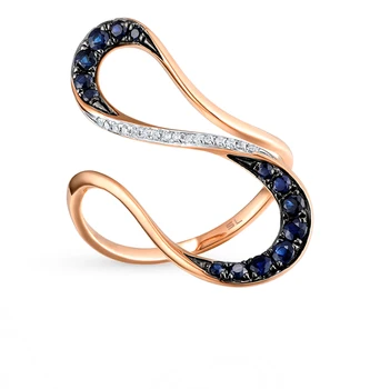 

Gold ring with sapphires and diamonds sunlight sample 585 test