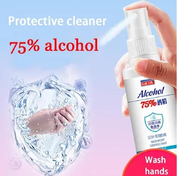 

60ml Disinfection Rine-free Hand Sanitizer 75% Alcohol Spray Portable Disposable Prevention Hand Sanitizer