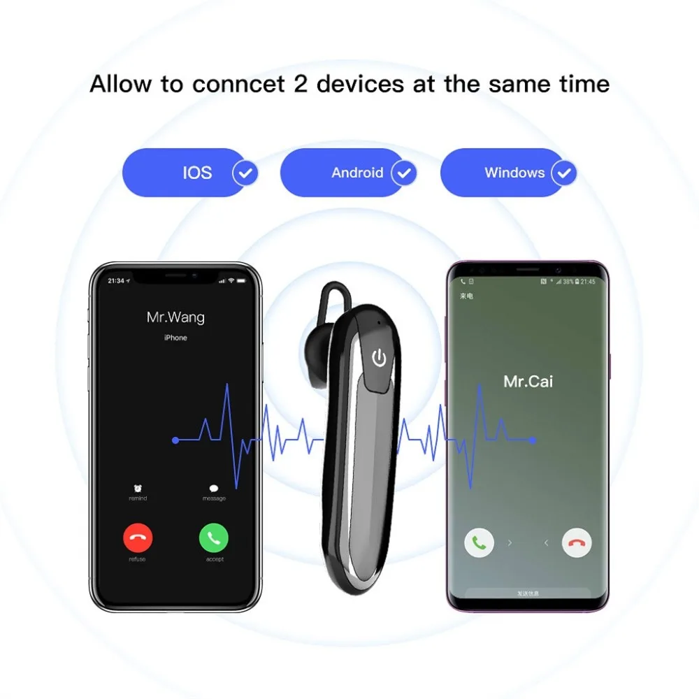 KPHRTEK 50 шт. Bluetooth 5,0 наушники D18 беспроводные мини наушники bluetooth наушники hookwith Mic