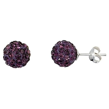 

Sterling silver earrings 925m Shambala 10mm. Amethyst [4844AMT]