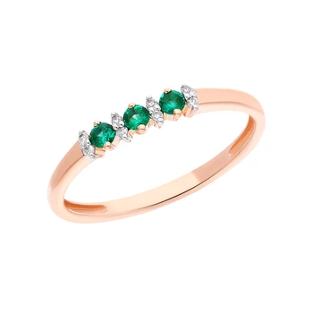 

Gold ring with emeralds and diamonds sunlight sample 585