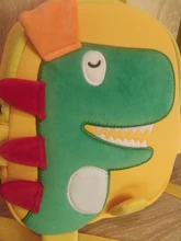 Mochila de grado alto para bebés y niñas, morral escolar 3D antipérdida con dibujos animados para guardería, impermeable de dinosaurios