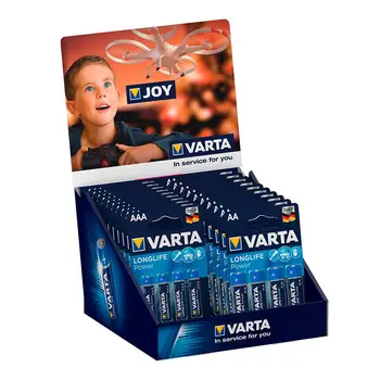 

S.OF display batteries VARTA "LONG LIFE" 10 blister batteries 4 AAA batteries LR03 + 10 blister 4 batteries LR06 AA