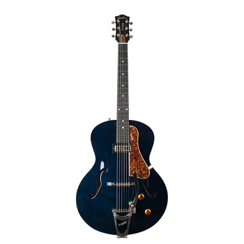 

047826 5th Ave night club indigo blue electric guitar arctop, with case, Godin