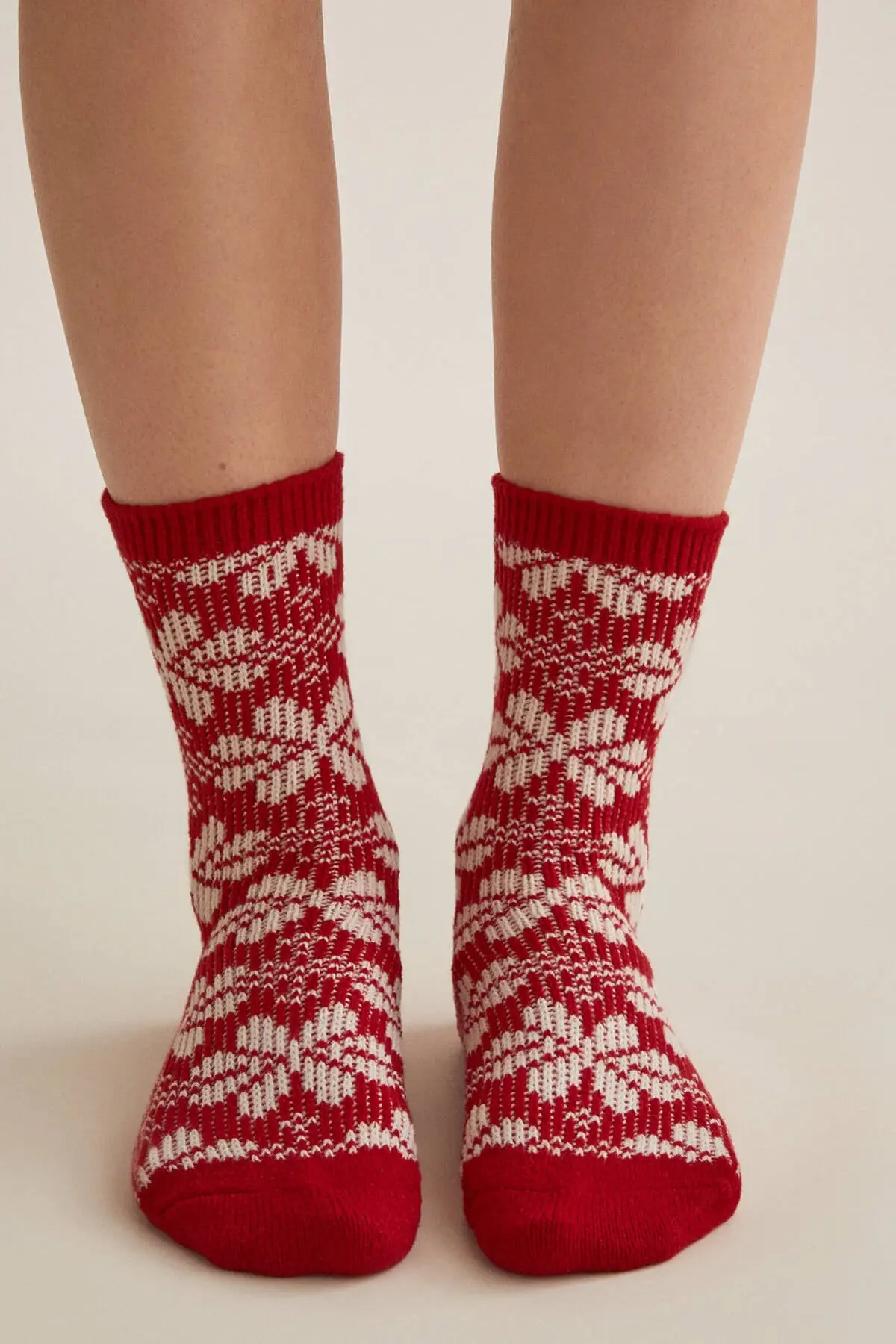 Oysho mulher ano novo tema meias vermelhas - AliExpress Pijamas e Moda  Íntima
