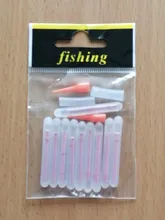 Varita luminosa para pesca, barra flotante fluorescente estilo luciérnaga para la noche que brilla en la oscuridad, 4,5x40 mm, 10 unidades/bolsa