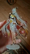 Genshin-Juego de mesa con base para disfraz de personaje, modelo de placa con base, modelo de figura de acrílico, ventiladores para decoración, regalo, Zhongli Mona Xinyan