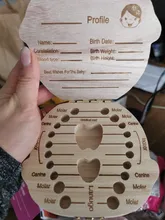 Caja de madera para guardar dientes de bebé, organizador de almacenamiento de dientes de leche, Lanugo Umbilical, guardar recuerdos para bebés, regalos, Inglés/Español/portugués