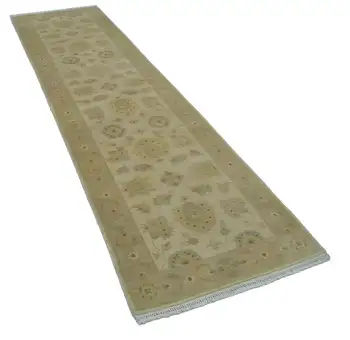 

80x288 Cm Beige Handmade Oushak Runner Rug-3x9 Ft