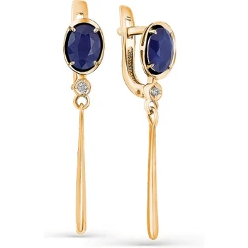 

Master brilliant earrings with sapphires and diamonds in red gold