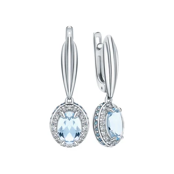 

Silver earrings with Topaz and cubic zirconia sunlight sample 925