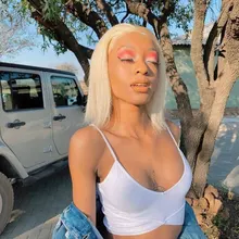 Vallbest-mechones de cabello liso 613 rubio con cierre, extensiones de cabello humano mechones malasio con cierre de encaje, pelo Remy para bebé