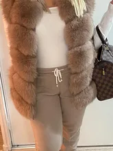 Vest Jacket Real-Fur-Coat Natural Winter Fashion Womens High-Quality Luxurious Fox-Fur