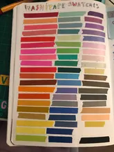 Conjunto de cintas Washi básicas, listones de colores sólidos arcoiris, autoadhesivos, para decoración y recortes, articulo de papelería para diario, 60 unidades por paquete