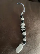 Chupete de silicona para morder de bebé, juguete para masticar bebé, Clip anticadena, entrenamiento, coche de Panda, chupete con cuentas, 1 Uds.