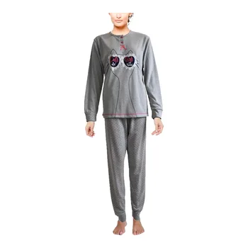 

Mini Kitten-warm cotton Women's pajamas and long conjugates for winter