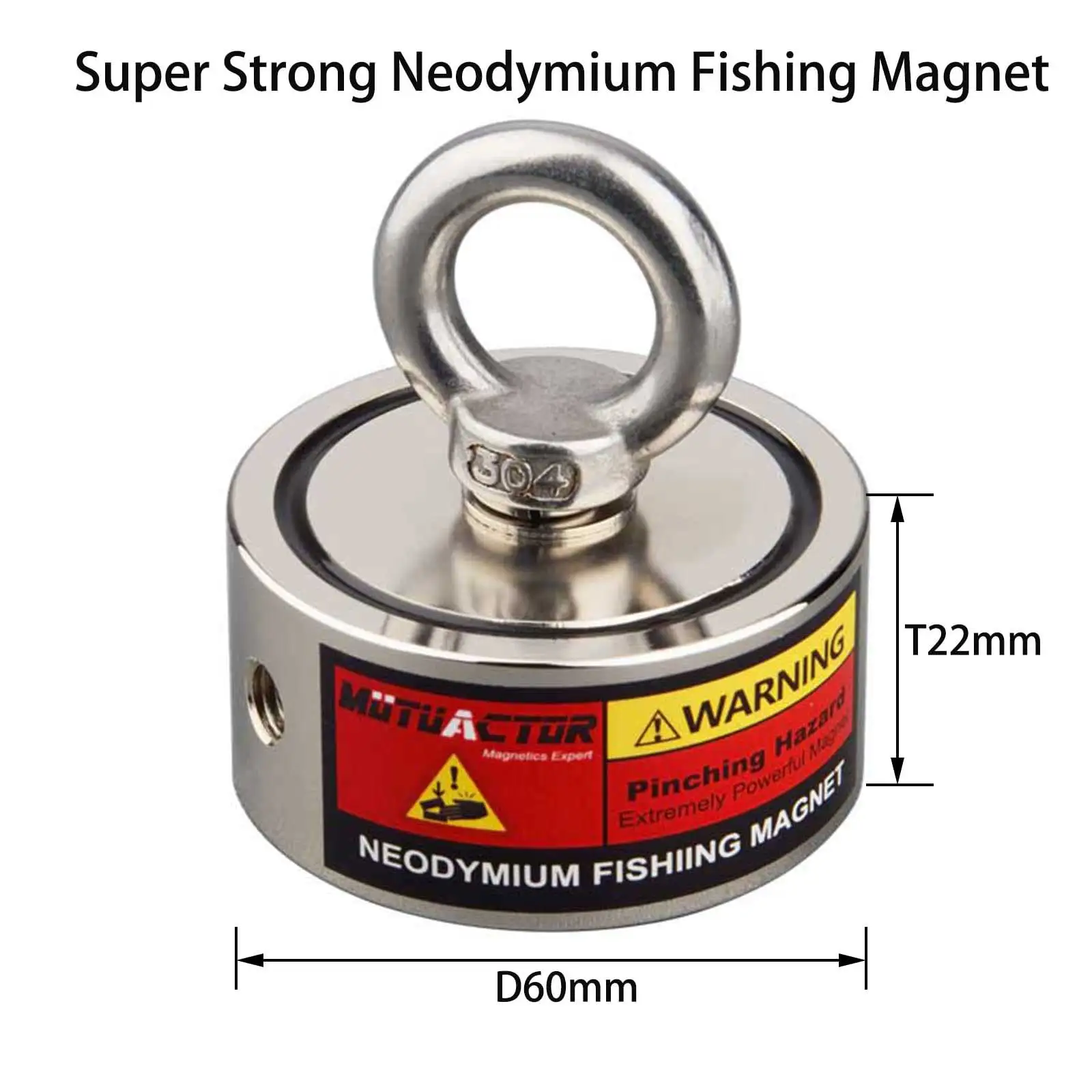 Double Sided Strong Search Magnet 160KG 2 Fishing Detecting Metal Outdoor Underwater Adventure Permanent N52 Disc