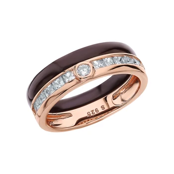 

Silver ring with ceramics and cubic zirconia sunlight sample 925