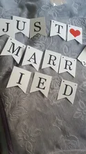 Cartel recién casados con banderitas de boda, guirnalda decorativa de boda, accesorios románticos para Sesión de fotos, suministros para fiestas y eventos del Día de San Valentín