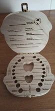 Caja de dientes de madera para bebé, organizador para guardar dientes de leche, idioma español e inglés, Umbilica, guardar regalos