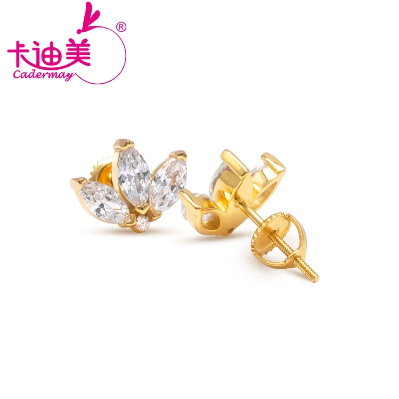 

CADERMAY Studs Earrings for Women S925 Sterling Silver D Color VVS1 Marquise Cut Leaf Shape Moissanite Jewelry Girl Party Gift