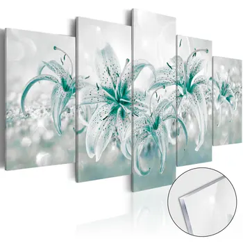 

Glass acrylic paintings-Sapphire Lilies [Glass] - 200x100 cm