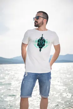 

Angemiel Wear Green Black Robotic Cotton White Men 'S T-Shirt
