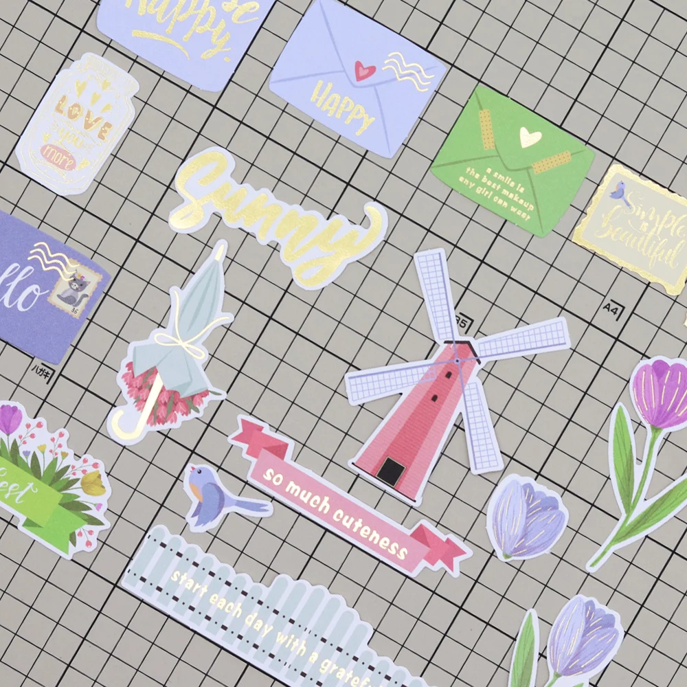 Kreative Duftende Grüne Scrapbooking-Ausschnitte, Niedliche Tier- und Blumen-Stanzformen, Ephemera für Journaling und Kartenherstellung – Detail 10