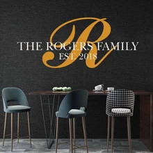 

Custom Name & Established Date With Initial Wall Decals Vinyl Murals For Bedroom Livingroom Stickers Decoration Poster HJ1010